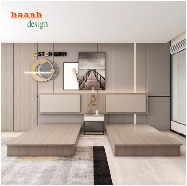 Sang trọng giường ngủ khách sạn gỗ cho không gian khách sạn-GNN 006