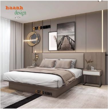 Sang trọng giường ngủ khách sạn gỗ cho không gian khách sạn-GNN 006