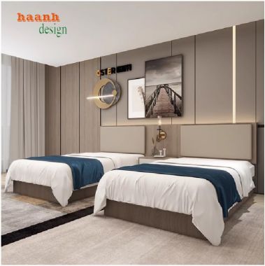Sang trọng giường ngủ khách sạn gỗ cho không gian khách sạn-GNN 006