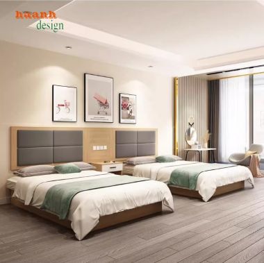 Tạo cảm giác sang trọng với giường khách sạn gỗ cao cấp-GNN 008