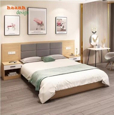 Tạo cảm giác sang trọng với giường khách sạn gỗ cao cấp-GNN 008