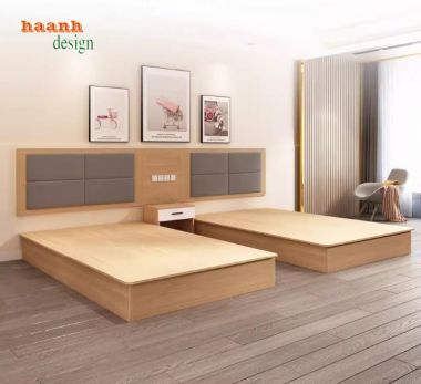 Tạo cảm giác sang trọng với giường khách sạn gỗ cao cấp-GNN 008