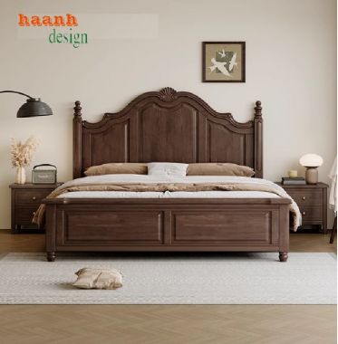 Ấm cúng giường ngủ khách sạn gỗ cho trải nghiệm hoàn hảo-GNK 006
