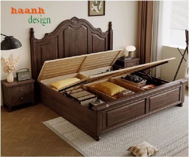 Ấm cúng giường ngủ khách sạn gỗ cho trải nghiệm hoàn hảo-GNK 006