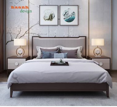 Giường khách sạn gỗ tự nhiên đẹp sang trọng GNK 004