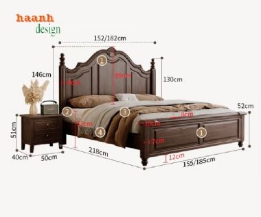 Ấm cúng giường ngủ khách sạn gỗ cho trải nghiệm hoàn hảo-GNK 006