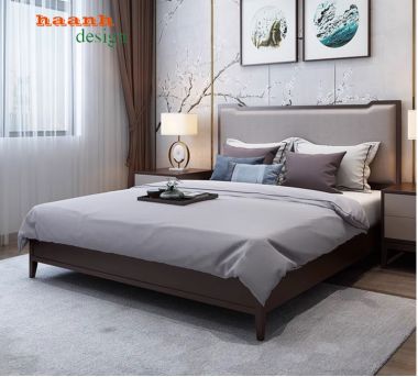 Giường khách sạn gỗ tự nhiên đẹp sang trọng GNK 004