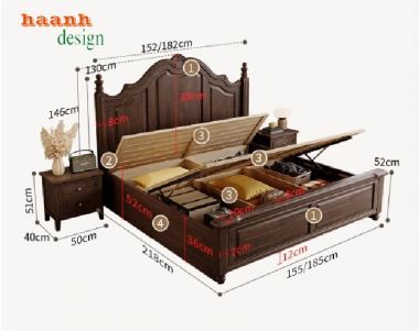 Ấm cúng giường ngủ khách sạn gỗ cho trải nghiệm hoàn hảo-GNK 006