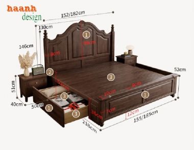 Ấm cúng giường ngủ khách sạn gỗ cho trải nghiệm hoàn hảo-GNK 006
