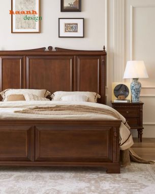 Bộ giường ngủ tân cổ điển cao cấp – Thiết kế Châu Âu-GGC 016