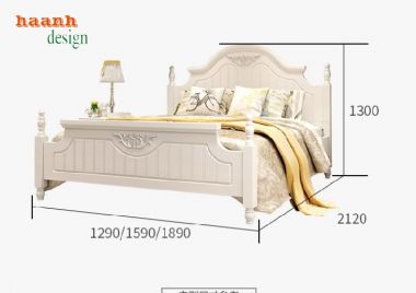 Mãn nhãn với giường tân cổ điển gỗ gõ đỏ sang trọng-GGC 012