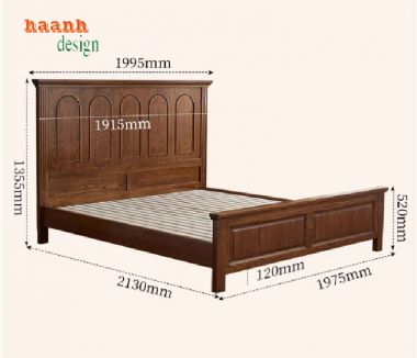 Xu hướng thiết kế giường gỗ sồi tân cổ điển năm 2024-GGC 009