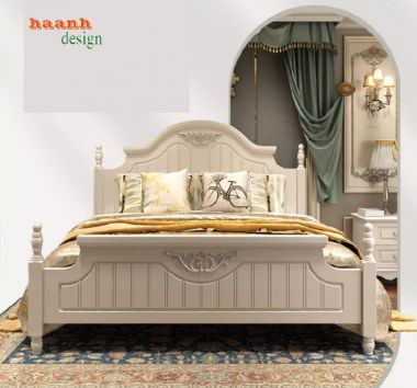 Mãn nhãn với giường tân cổ điển gỗ gõ đỏ sang trọng-GGC 012