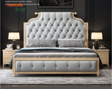 Mẫu giường ngủ tân cổ điển gỗ tự nhiên dành riêng cho bạn-GGC 008