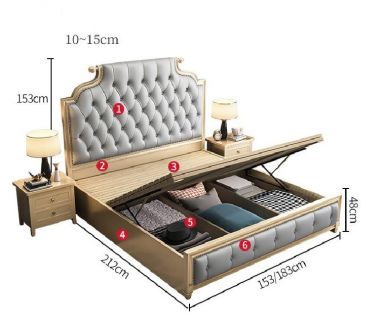 Mẫu giường ngủ tân cổ điển gỗ tự nhiên dành riêng cho bạn-GGC 008