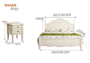 Giường Ngủ Gỗ Tân Cổ Điển – Vẻ Đẹp Vượt Thời Gian-GGC 013