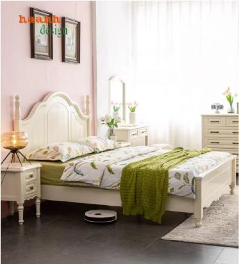 Giường Ngủ Gỗ Tân Cổ Điển – Vẻ Đẹp Vượt Thời Gian-GGC 013