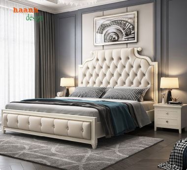 Mẫu giường ngủ tân cổ điển gỗ tự nhiên dành riêng cho bạn-GGC 008