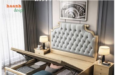 Mẫu giường ngủ tân cổ điển gỗ tự nhiên dành riêng cho bạn-GGC 008