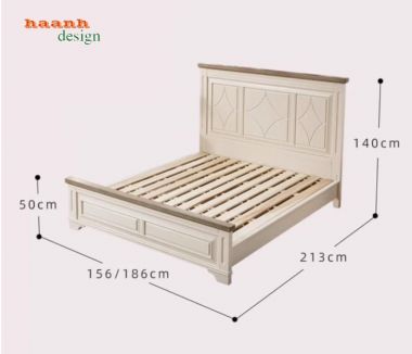 Khám phá mẫu giường ngủ tân cổ điển đẹp bằng gỗ sồi tự nhiên-GGC 015