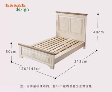 Khám phá mẫu giường ngủ tân cổ điển đẹp bằng gỗ sồi tự nhiên-GGC 015