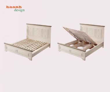 Khám phá mẫu giường ngủ tân cổ điển đẹp bằng gỗ sồi tự nhiên-GGC 015