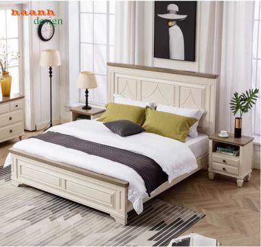 Khám phá mẫu giường ngủ tân cổ điển đẹp bằng gỗ sồi tự nhiên-GGC 015