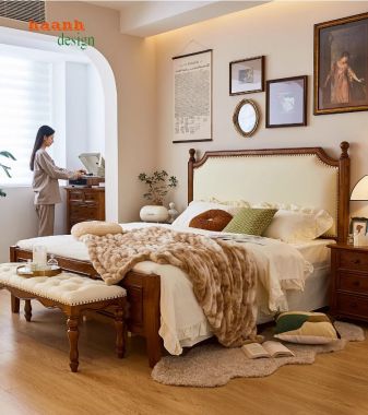 Đột Phá Không Gian Với Giường Ngủ Tân Cổ Điển Đẹp Mê Hồn-GGC 014