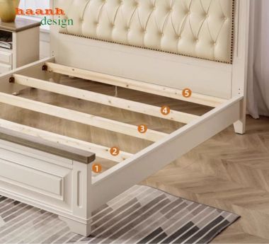 Khám phá mẫu giường ngủ tân cổ điển đẹp bằng gỗ sồi tự nhiên-GGC 015
