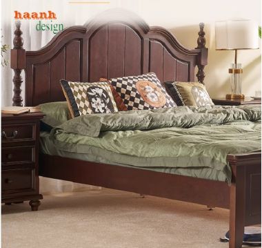 Giường gỗ tự nhiên tân cổ điển và xu hướng hiện đại năm 2024-GGC 013
