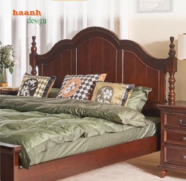 Giường gỗ tự nhiên tân cổ điển và xu hướng hiện đại năm 2024-GGC 013