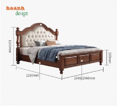 Tiện nghi và quyến rũ với giường gỗ tân cổ điển-GGC 010