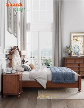 Tiện nghi và quyến rũ với giường gỗ tân cổ điển-GGC 010