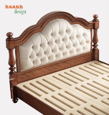 Tiện nghi và quyến rũ với giường gỗ tân cổ điển-GGC 010