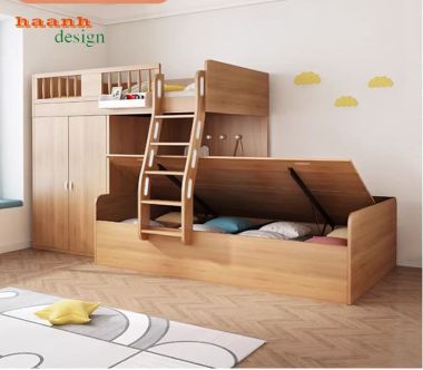 Giường Gỗ 2 Tầng Trẻ Em Hiện Đại Đẹp Và Tiết Kiệm Không Gian-GCT 007