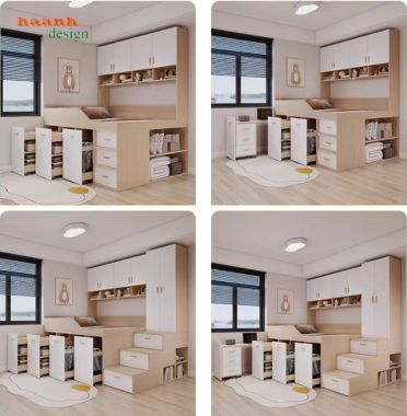 Giường gỗ trẻ em 2 tầng hiện đại – Xu hướng nội thất 2026-GCT 008