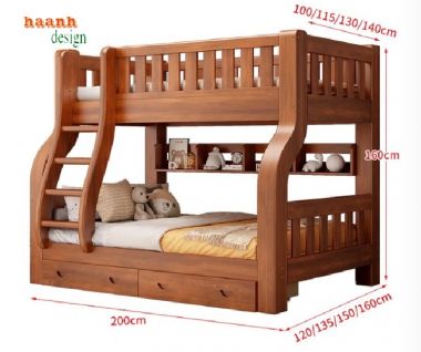 Giường tầng cho bé giá xưởng – Chất liệu chuẩn, thiết kế đẹp-GTE 013