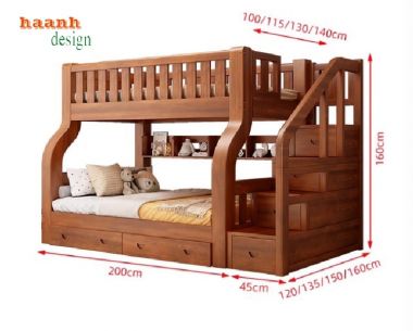 Giường tầng cho bé giá xưởng – Chất liệu chuẩn, thiết kế đẹp-GTE 013