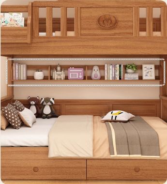 Mẫu giường ngủ trẻ em bằng gỗ hai tầng đẹp và tiện dụng-GTE 015