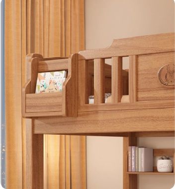 Mẫu giường ngủ trẻ em bằng gỗ hai tầng đẹp và tiện dụng-GTE 015