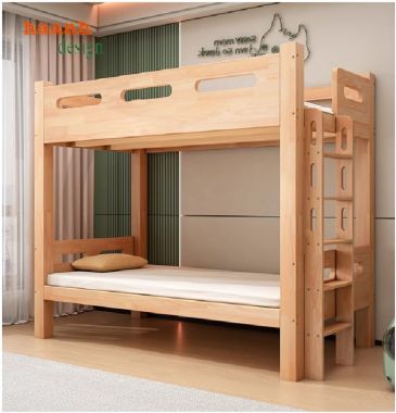 Phối hợp giường tầng trẻ em gỗ sồi với nội thất khác-GTE 009