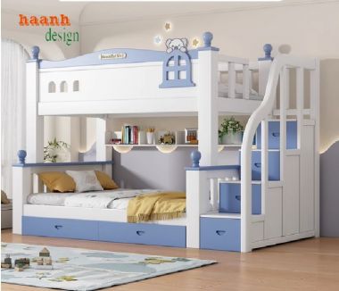 An toàn tuyệt đối cho bé với giường tầng gỗ trẻ em-GTE 011