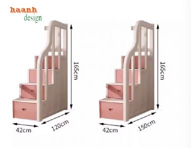 An toàn tuyệt đối cho bé với giường tầng gỗ trẻ em-GTE 011