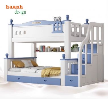 An toàn tuyệt đối cho bé với giường tầng gỗ trẻ em-GTE 011