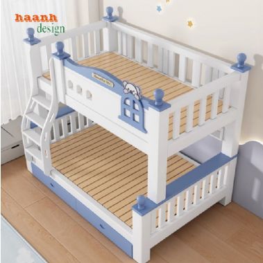 An toàn tuyệt đối cho bé với giường tầng gỗ trẻ em-GTE 011