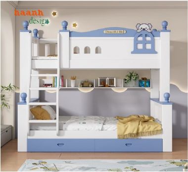 An toàn tuyệt đối cho bé với giường tầng gỗ trẻ em-GTE 011