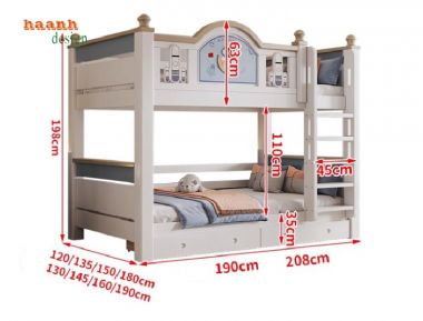 Top mẫu giường tầng cho bé trai, bé gái cao cấp nhất hiện nay-GTE 016