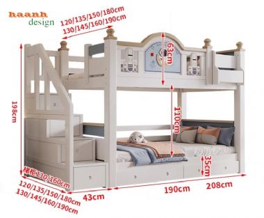 Top mẫu giường tầng cho bé trai, bé gái cao cấp nhất hiện nay-GTE 016