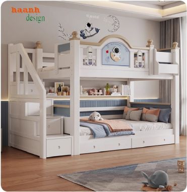 Top mẫu giường tầng cho bé trai, bé gái cao cấp nhất hiện nay-GTE 016