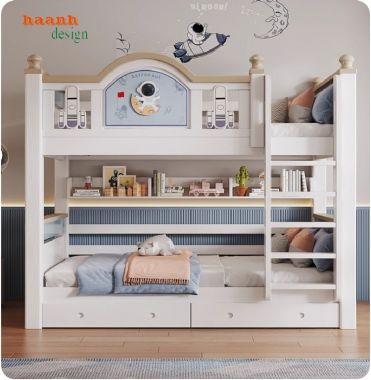 Top mẫu giường tầng cho bé trai, bé gái cao cấp nhất hiện nay-GTE 016